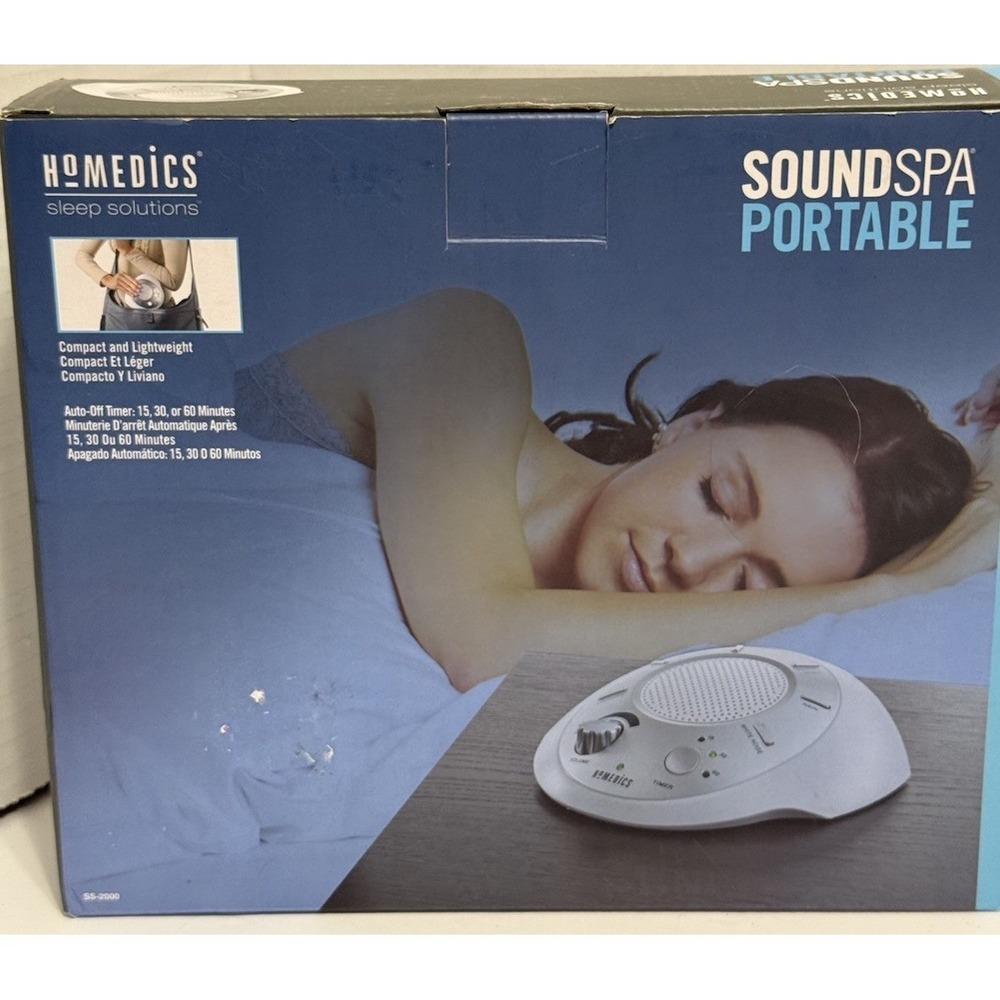 HoMedics SoundSpa Portable White Noise Sound‎ Machine w Adapter & Box SS-2000